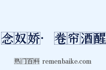 念奴娇·卷帘酒醒是什么意思的图片